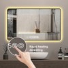 DOMETOUR 48x32 Black Frame Wall Mirror, Rounded Corners, Tri-Color Light, Defogging, Temp Display, HD Tempered Glass, Aluminum Alloy Frame - 3 of 4