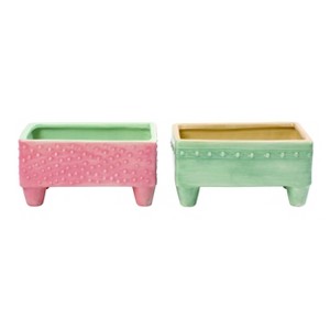 Transpac Small Dol Rectangular Container Set of 2 Spring Home Decorations - 1 of 1