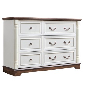 Lyngins Farmhouse Drawers Dresser with Antique Tone Pulls,Wood Chest of Drawers with Base,Storage Furniture for Bedroom,Living Room - 1 of 4