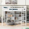 NicBex Twin Size Loft Bed Pine Bed Frame with 8 Open Storage Shelves, Ladder and Full Length Guardrail, No Box Spring Required - 2 of 4