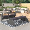 KTMBDW Patio Rattan Daybed, Wicker Loveseat Sofa that converts to four seats and a table, suitable for Garden Lawn Backyard - 2 of 4