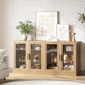 Dovelina Adjustable Hinges Cable Management! Black Sideboard Solves Storage Pain Points - 1 of 4