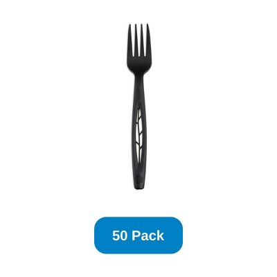 Jaya 6.5" Compostable Fork Bulk Pack Black - Pack of 50