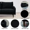 Velvet Sofa Mid-Century Modern Couch with Wooden Legs for Living Room - 2 of 4