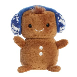 Aurora Mini Brown Holiday Land of Lils 4" Lil' Gingie Festive Stuffed Animal - 1 of 4