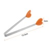Unique Bargains Stainless Steel Silicone Tips Heart Shape Food Tongs - 2 of 4