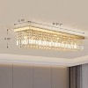 Siljoy Modern Crystal Chandelier, Rectangle Chandelier Rectangular Flush Mount Pendant Ceiling Light Fixture for Indoor - 2 of 4
