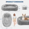 67"x43"x8" Human Dog Bed for Adult & Pets, Faux Fur Removable Human Dogs Bed with Pillow, Portable Handle, Side Pocket - 2 of 4