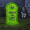 21" 'Haunt-ya-Later!' Plastic Glow Tombstones Halloween Decorative Prop Neon Green - Hyde and EEK! Boutique™ - 2 of 3