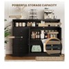 Black 47" Modern Farmhouse Sideboard Buffet Cabinet, 3 Drawers & Open Shelf, Coffee Bar - 3 of 4