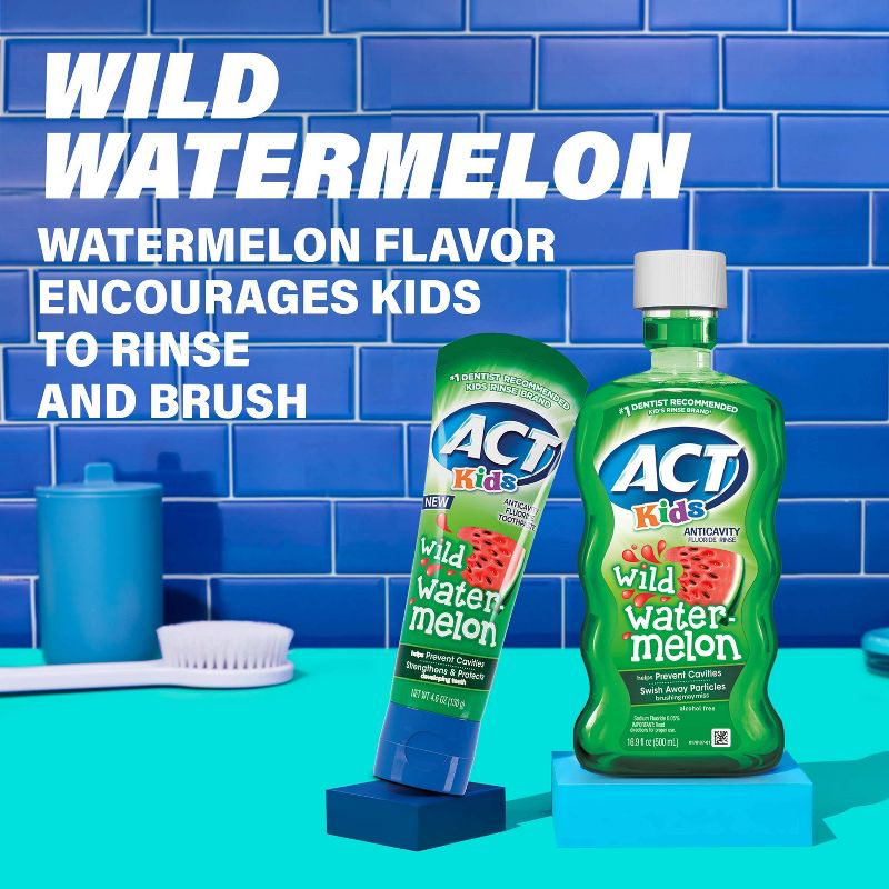 ACT Kids Wild Watermelon Anticavity Fluoride Mouthwash 16.9 floz, 4 of 14