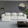3-Seat Combo Modular Sofa for Living Room, Sectional Sofa with Ottoman, Sofa with Corduroy Fabric and Foam Filling-Baofuwish - 3 of 4