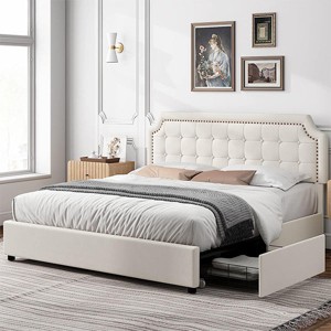 Hub Styler Upholstered Bed With Drawers - 1 of 4