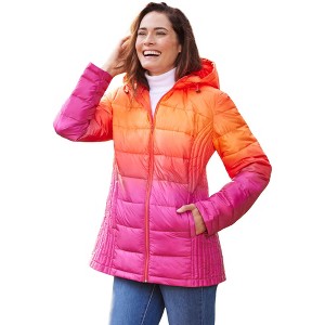Woman Within Plus Size Packable Puffer Jacket - 1 of 4