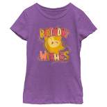 Girl's Wish Star Birthday Wishes  T-Shirt - Purple Berry - Small