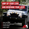 AMERICAN MODIFIED Empire Grille 07-18 Jeep Wrangler JK, White Black Front Grill w/ Amber LED Lights, Durable ABS Hood Insert for Off-Road Style - 3 of 4