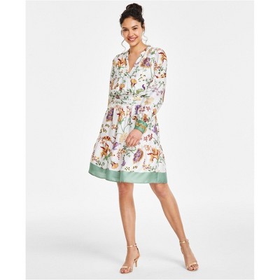 Anne Klein Womens Printed Floral Mini Dress