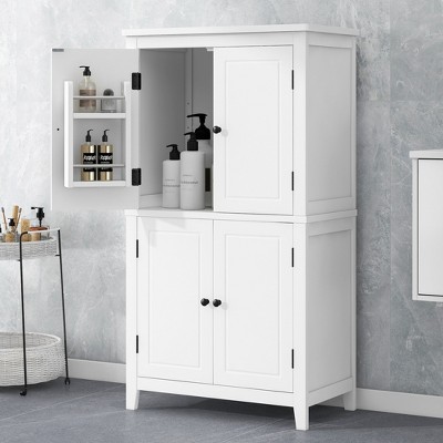 Bathroom Floor Storage Cabinet Adjustable Shelves