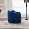 40.35"W Velvet Oversized 360° Swivel Accent Barrel Chair and Half Sofa with 3 Pillows, Channel Tufted Pumpkin-Shape Club Armchai - 4 of 4