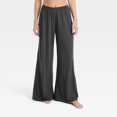 Image of Women's Slub Knit Wide-Leg Pants - Stars Above™ Gray L