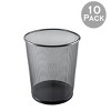 YBM Home 4.75 Gallon Steel Mesh Round Open Top Waste Basket Trash Can, Pack of 10 - 2 of 4