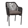 Flash Furniture Kallie Set of 2 Aluminum Framed Stackable All-Weather Woven Club Chairs with Rounded Arms & Zippered Seat Cushions - 4 of 4