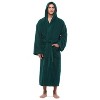 Arus Men's Turkish Cotton Hooded Robe, Absorbent Terry Cloth Bathrobe with Hood - 2 of 4