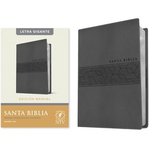 Santa Biblia Ntv, Edición Manual, Letra Gigante (Sentipiel, Gris, Letra Roja) - Large Print (Leather Bound) - 1 of 1