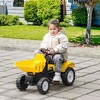 Aosom Kids No Power Ride-On Excavator with Manual Control Bucket, Pretend Play Toddler Tractor with Forward Backward Function, Yellow - 3 of 4