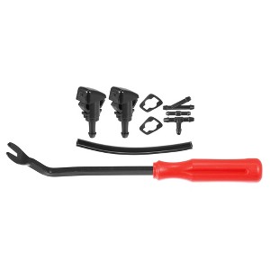 Unique Bargains Front Windshield Wiper Washer Nozzle Spray Jet Kit 86636FG051 86636FG050 for Subaru Impreza WRX STI 2008-2014 Black 9 Pcs - 1 of 4