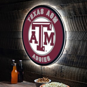 Evergreen Ultra-Thin Edgelight LED Wall Decor, Round, Texas A&M University- 23 x 23 Inches Made In USA - 1 of 4