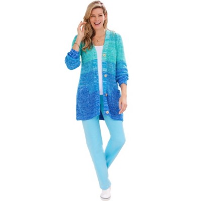 Woman Within Plus Size Ombre Shaker Cardigan