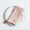 Slickblue Stone Washed Linen Blush Dinner Napkins, Tassel Detail Cloth Napkin Set, 20x20 Inch, Various Set Options - 4 of 4