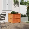 vidaXL Solid Pine Wood Garden Planter - Square Flower Box - Wax Brown Finish - 27.6" x 27.6" x 27.6" - 3 of 4