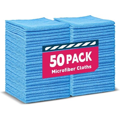 50-Pack Microfiber Cleaning Cloths, Bulk Microfiber Towels for Cars and Home, Assorted Colors 12x12 Inches