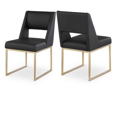 Meridian Furniture,Jayce Vegan Leather Dining Chair, Set of 2