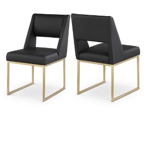 Meridian Furniture,Jayce Vegan Leather Dining Chair, Set of 2 - 1 of 4