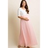 PinkBlush Petite Light Pink Chiffon Colorblock Maternity Maxi Dress - 3 of 4