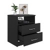 NicBex 19.9 inch High Nightstand with 2 Drawers,Modern Side Table with Open Top Shelves,Bedside Table for Bedroom,Living Room,Black/Gray/White - 4 of 4