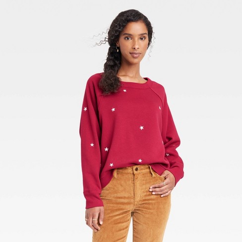 Women's Embroidered Fleece Sweatshirt - Universal Thread™ - image 1 of 3