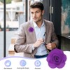 Unique Bargains Silk Alloy Created Camellia Flower Lapel Pin for Men Suit 2 x 1.3 inch 16 Pcs - 4 of 4