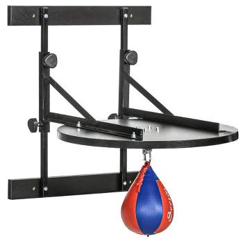 Soozier Heavy-Duty Speed Bag for Boxing Training Equipment, Wall-Mount Boxing Punching Bag, Adjustable Boxing Bag for Adults, Home Gym Equipment