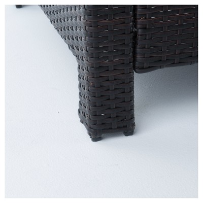 Antibes Set of 2 Dark Wicker Club Chairs with Beige Cushions