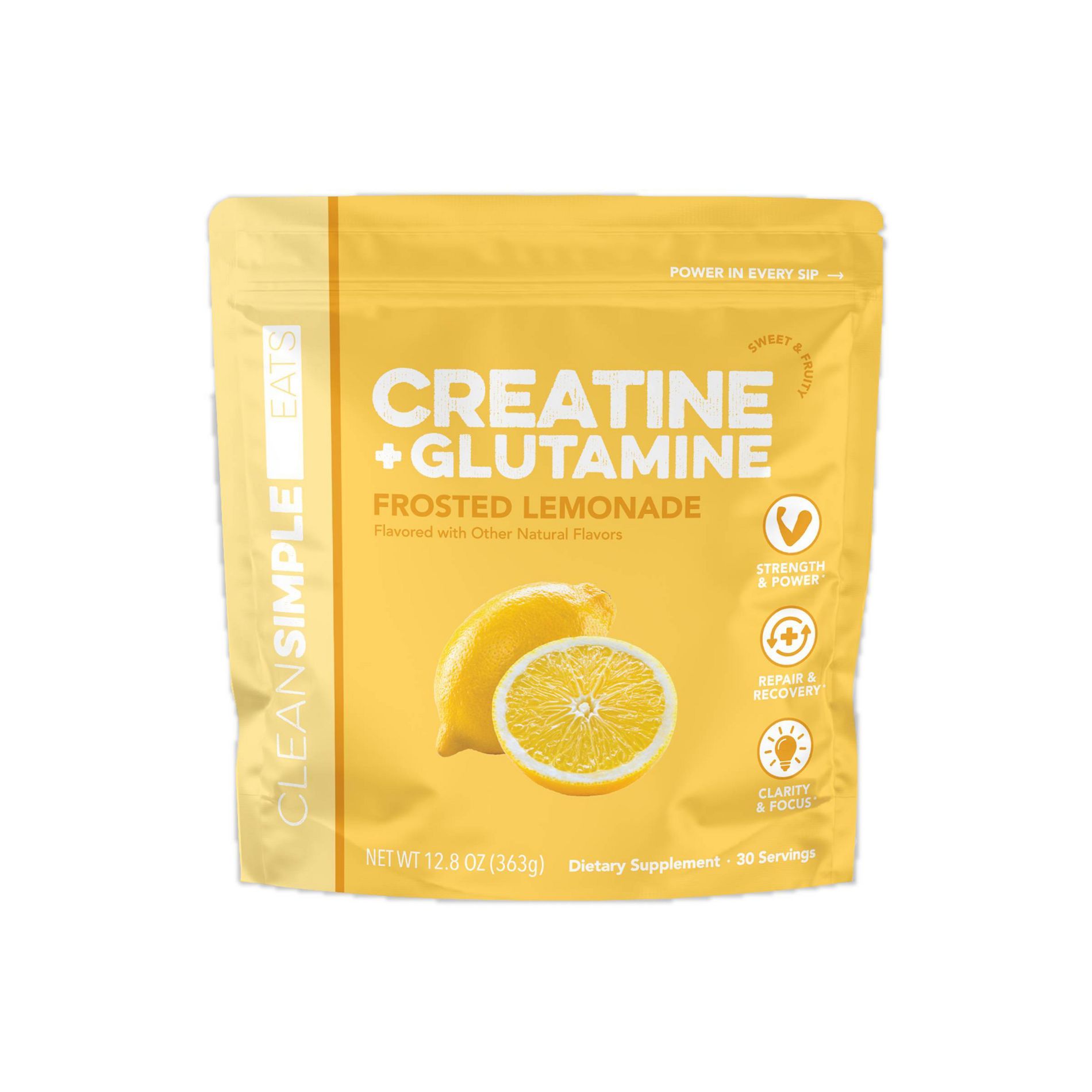 Clean Simple Eats Creatine + Glutamine - Frosted Lemonade - 12.8oz/30 servings