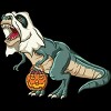 Men's Design By Humans Trex Ghost Costume Design Funny Halloween Dinosaur By Threadlets Tank Top - 2 of 4