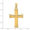 Black Bow Jewelry Men's 14k Yellow Gold Polished 2D Latin Cross Pendant, 25 x 46mm - 4 of 4