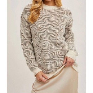 Women's Geo Crew Neck Knit Sweater - BluIvy - 1 of 4