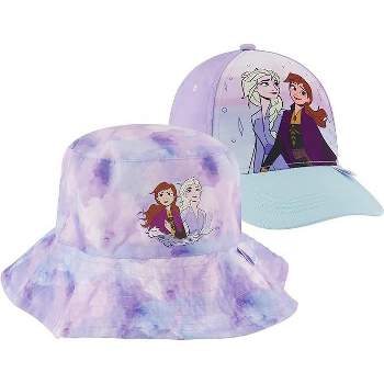 Frozen Elsa & Anna Bucket Hat and Baseball Cap, Toddlers Ages 2-4