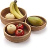 BRINJOY 3-Piece Stackable Round Rattan Basket Set - Natural Woven Storage Bowls for Fruits, Keys, Kitchen Counter (10.2", 9", 7.9") - 4 of 4