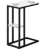 Vynxaria Contemporary C-Shaped Accent Table - White Marble Look Laminate & Black Metal, 18.25" L x 10.25" W x 25.25" H - 4 of 4